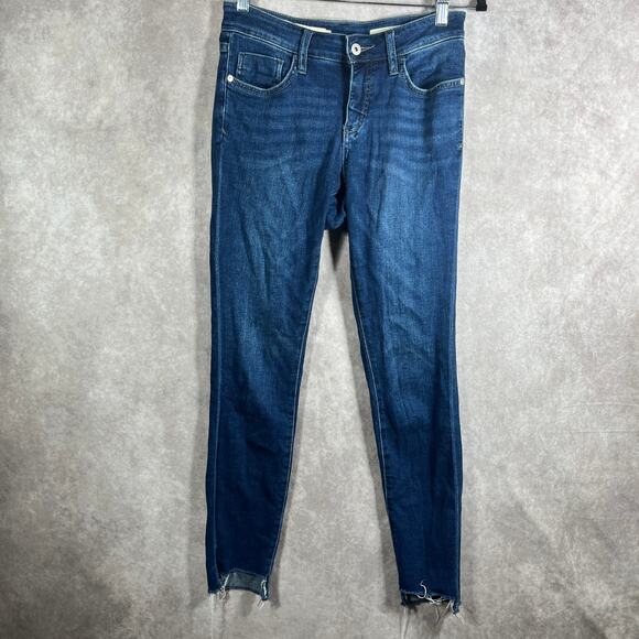 Anthropologie‎ Pilcro Skinny Jeans Womens Size 26 Blue Dark Wash Denim Mid Rise - Picture 1 of 13